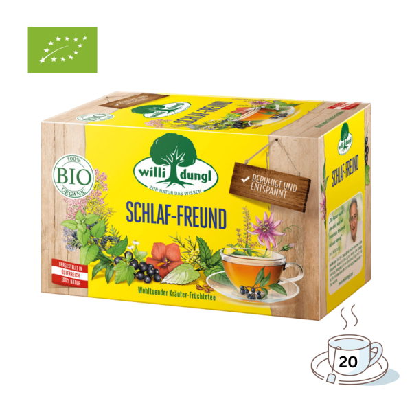 Willi Dungl Bio Tee Schlaffreund, wohltuender Kräuter-Früchtetee, 20 Teebeutel
